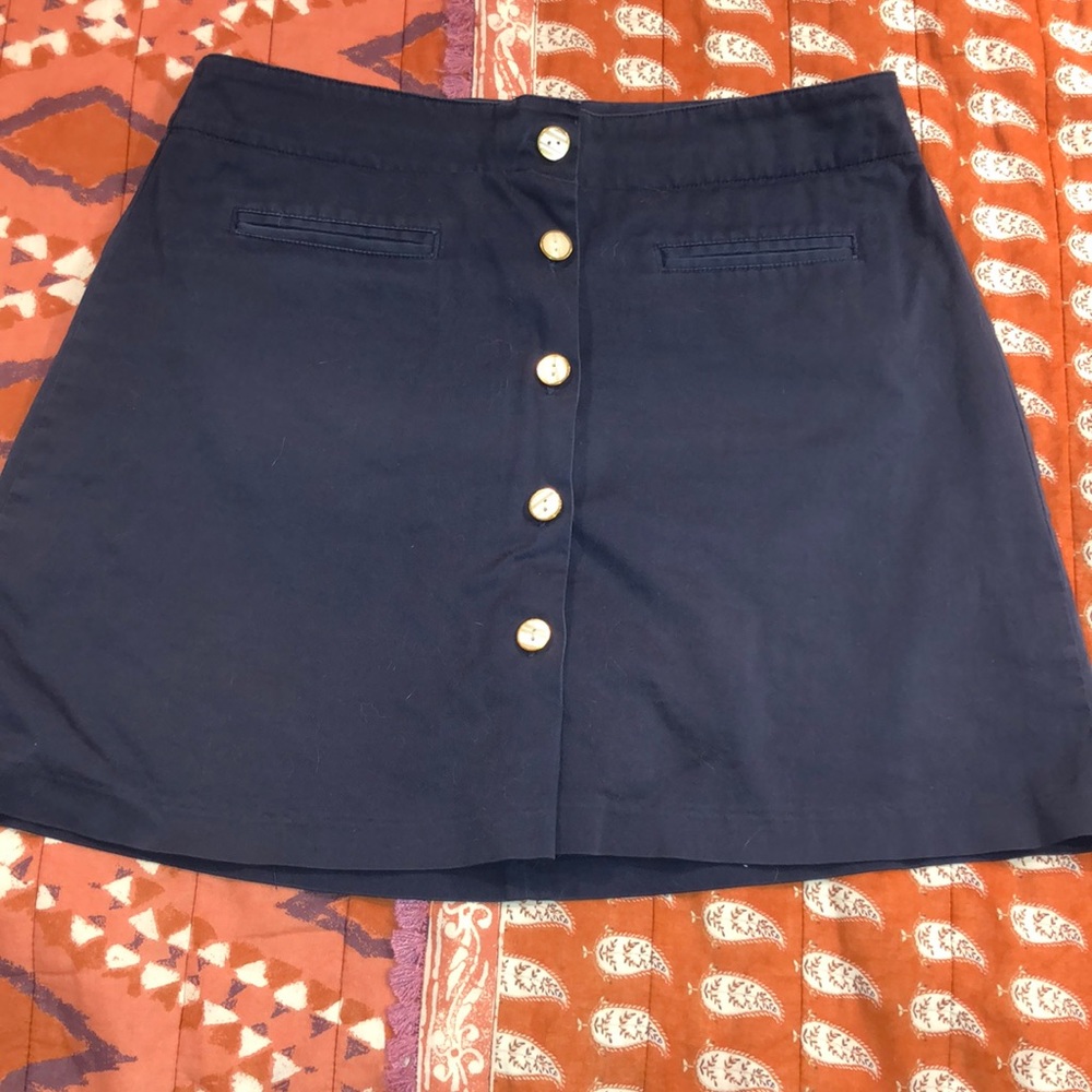 Lady Hagen Navy Blue Skort with gold and pearl buttons